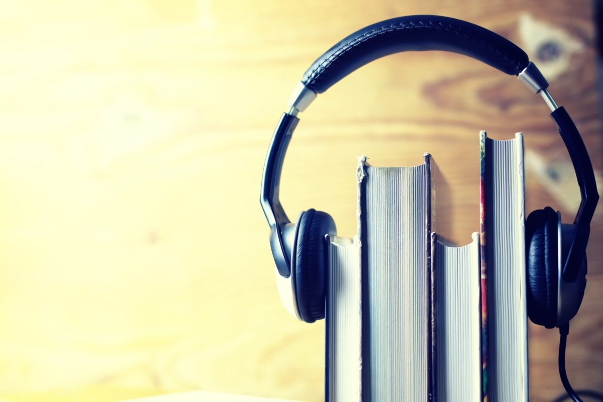 headphones over books