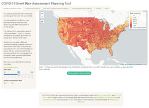 Map showing the COVID-19 Risk Assessment Tool